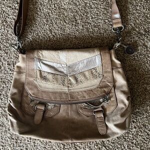 THE SAK Brown Leather Silverlake
Crossbody Bag Purse Foldover Flap